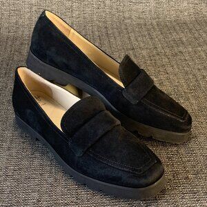 Amalfi by Rangoni Suede Loafers - Womens 7 N - leather heels black shoes italian